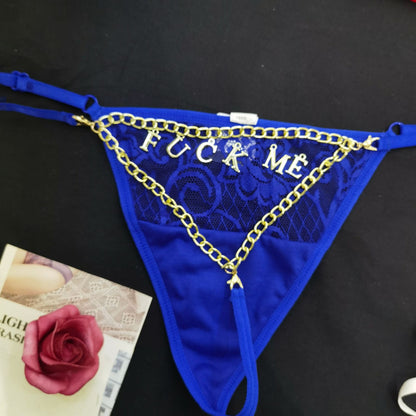 Crystal Letters Customized Thong - Personalized G-String Panties