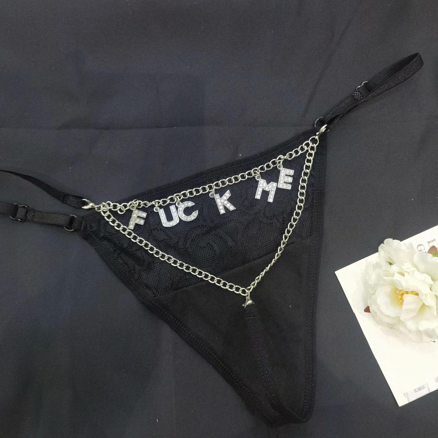 Crystal Letters Customized Thong - Personalized G-String Panties