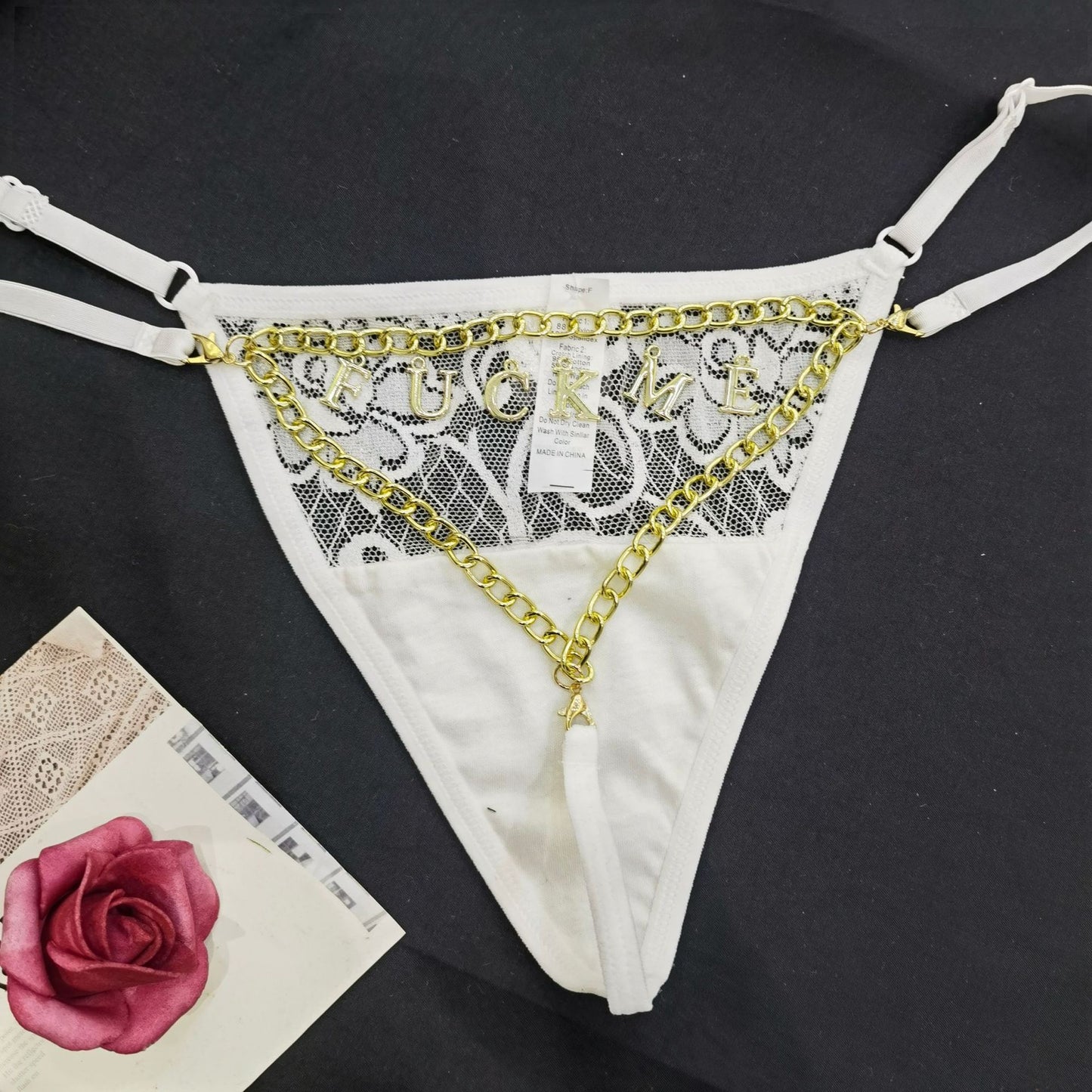 Crystal Letters Customized Thong - Personalized G-String Panties