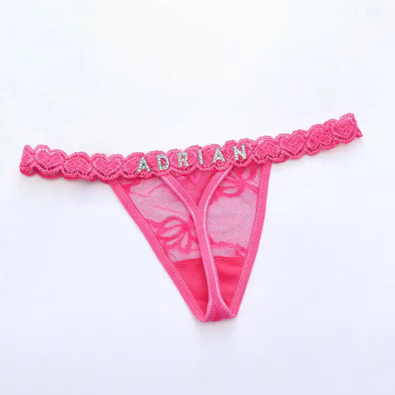 Custom Name Personalized Lace Thong