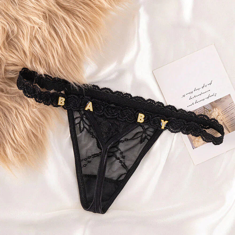 Custom Name Personalized Lace Thong