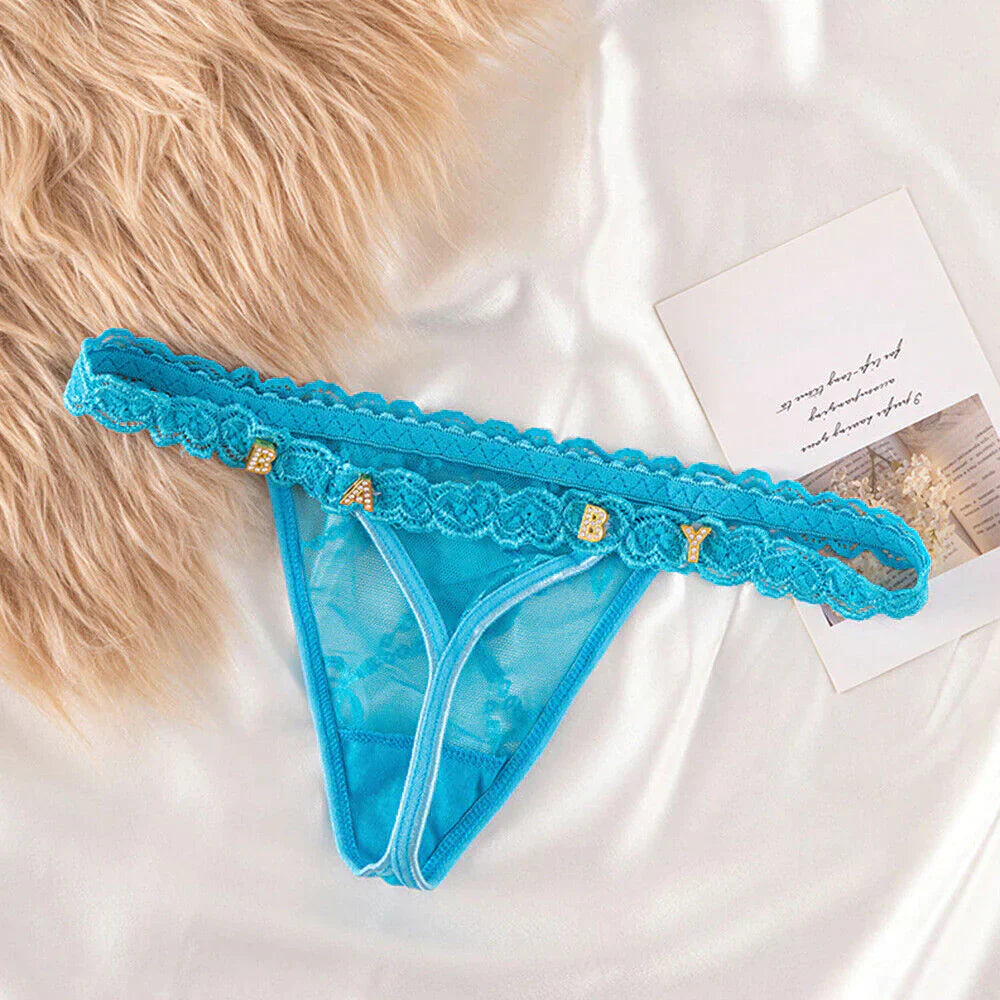 Custom Name Personalized Lace Thong