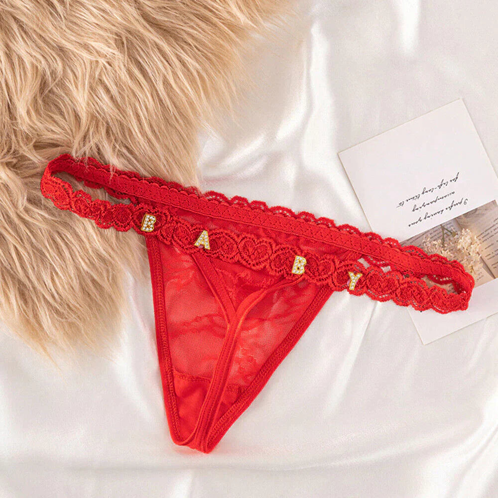 Custom Name Personalized Lace Thong