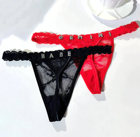 Custom Name Personalized Lace Thong