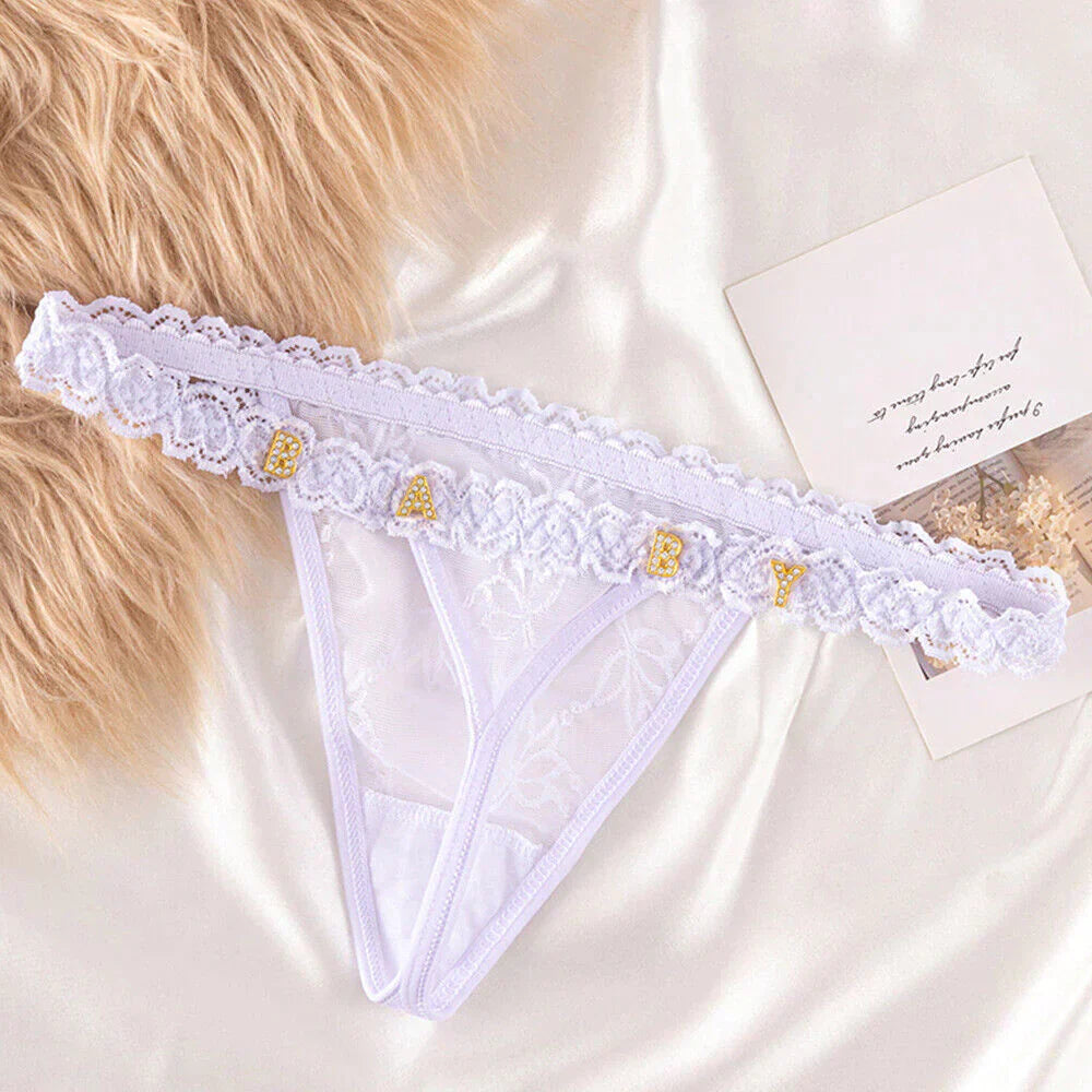 Custom Name Personalized Lace Thong